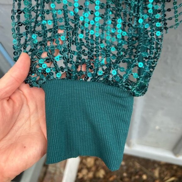 Pilcro Long-Sleeve Sequin Top, Medium - Picture 9 of 11